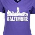thumbnail image 4 of Inktastic Baltimore Skyline Grunge Women's V-Neck T-Shirt, 4 of 5