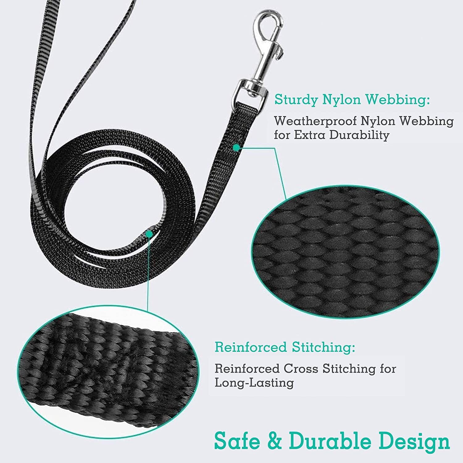 IGUOHAO 2 Pack Cat Leashes Long Nylon Pet Leash Escape Proof Durable Walking Leads Easy Control Outside Cat Leash with 360 Degree Swivel Clip for Kittens Puppies Rabbits Small Animals Walmart