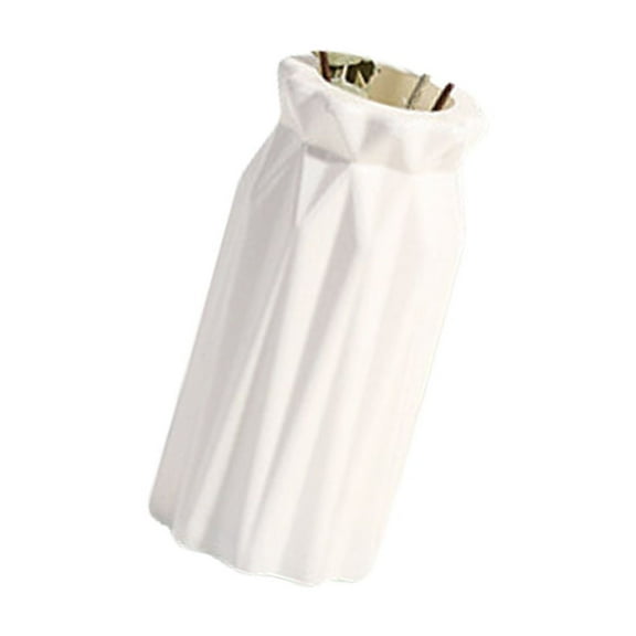 Faux Ceramics White Plastic Flower Vases Small Planter for Housewarming or Event
