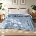 thumbnail image 4 of Modern Threads Blue 100% Tencel 200 Thread Count Adult Comforter, Queen, 4 of 7