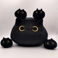 thumbnail image 4 of Black Cat Plush, Black Cat Stuffed Animals Plushie with 4 Cute Babies Cat Plushies, Soft Black Cat Plushie Pillow Gifts for Kids, 4 of 9