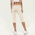 thumbnail image 5 of Lovzfmll Work & Yoga Capris for Women, 7/8 Length Stretch Pants, High Waist Comfort Fit Athletic Bottoms Beige, 2XL, 5 of 9