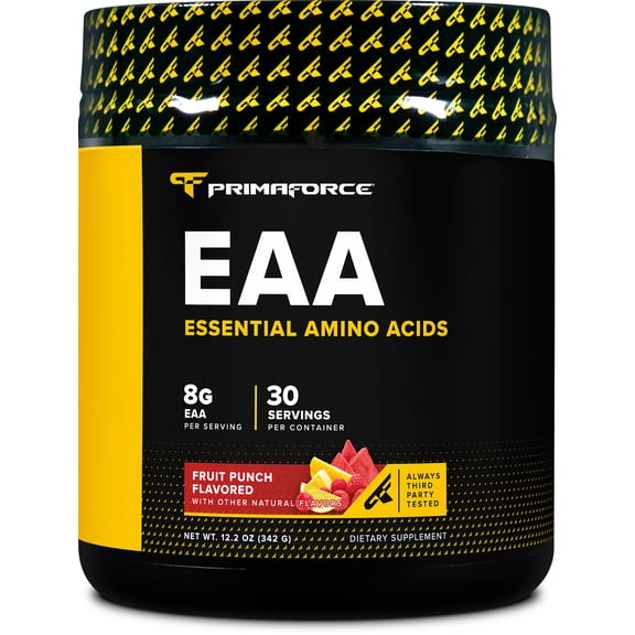 PrimaForce EAA Powder (30 Servings, Fruit Punch) | Essential Amino Acids for Pre/Intra Workout and Recovery - Non-GMO, Gluten Free