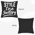 thumbnail image 6 of Set of 2 18x18in Throw Pillow Covers - Stylish Black Square Cushion Cases with Handwritten ' STYLE the Switery ' Design for Couch Bed Car Decor, 6 of 8