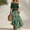 *Green, variant on Women's 2 Piece Outfit ,Off Shoulder Ruffle Top and Striped Maxi Skirt Set with Belt Yellow,Women's Plus M