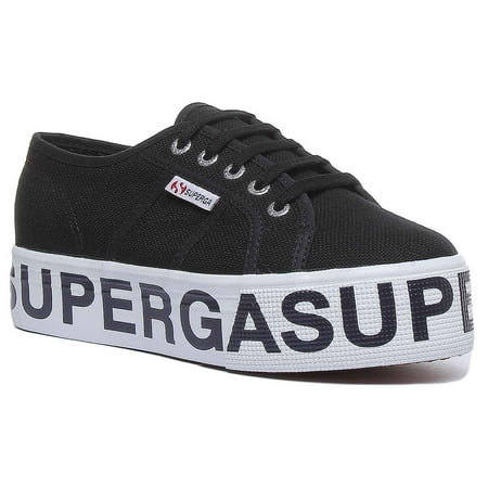 

Superga 2790 Outsole Women s Lace Up Outsole Lettering Sneakers In Black Size 10