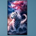 thumbnail image 1 of Cuadros Decorativos 5D bricolaje taladro redondo completo diamante pintura tigre Kit decoración del hogar arte artesanía Wdftyju embutido en tela, 1 of 9