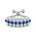 thumbnail image 2 of ANGARA Natural Three Row Bezel-Set Sapphire and Diamond Tennis Bolo Ring in 14K White Gold for Women (Size-1.8mm) | September Birthstone, Anniversary, Jewelry Gift for Women | Natural Sapphire Ring, 2 of 9