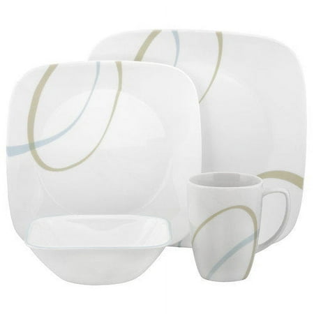 Corelle Square 16-Piece Set, Sand and Sky
