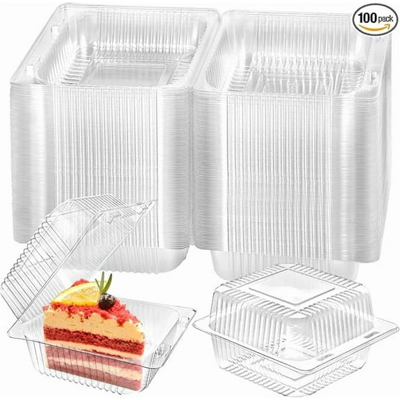 50pcs Disposable Transparent Plastic Dessert Boxes With Lids, Baking Packaging Containers For Pastries And Food