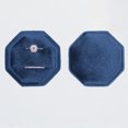 thumbnail image 5 of Unique Bargains Velvet Ring Box 2 Slots Double Ring Display Holder for Wedding Ceremony Proposal Dark Blue, 5 of 6