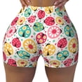 thumbnail image 2 of Balery cartoon ladybird Printed Workout Shorts for Women Seamless Scrunch Short Gym Yoga Running Sport Active Exercise Fitness Shorts-Large, 2 of 8