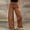 Brown, variant on Women's Jeans Bootcut Mid Rise Plus Size Fashion Trendy Solid Color Splicing Folded Legs Denim Pants