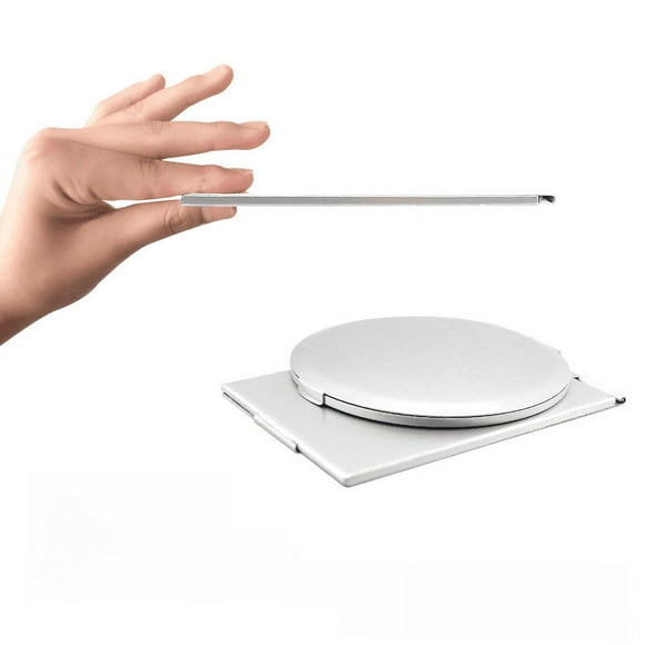 Espejo de maquillaje sencillo para niñas, con forma de corazón, portátil, plegable, de tamaño portátil, de aluminio fino, abatible