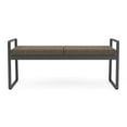 thumbnail image 4 of Lesro Gansett Steel and Fabric Waiting Room Guest 2-Seat Bench in Charcoal/Adler Peppercorn Brown, 4 of 5