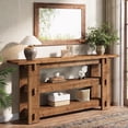 thumbnail image 4 of Finmind 63-Inch Solid Wood Console Table, Farmhouse Sofa Table Behind Couch with Storage Shelves, Entryway Furniture for Living Room, Hallway, Foyer, 4 of 6