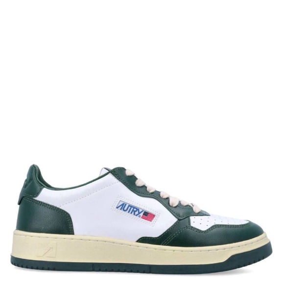 Autry Low-Top Sneakers With Textured And Smooth Leather Design White (Men's)