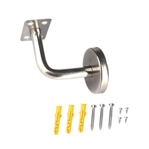 6 piezas de escaleras soportes de riel manual de soporte hardware de soporte moderno edificio versátil moderno interior con tornillos de acero inoxidable 6cmx10cm