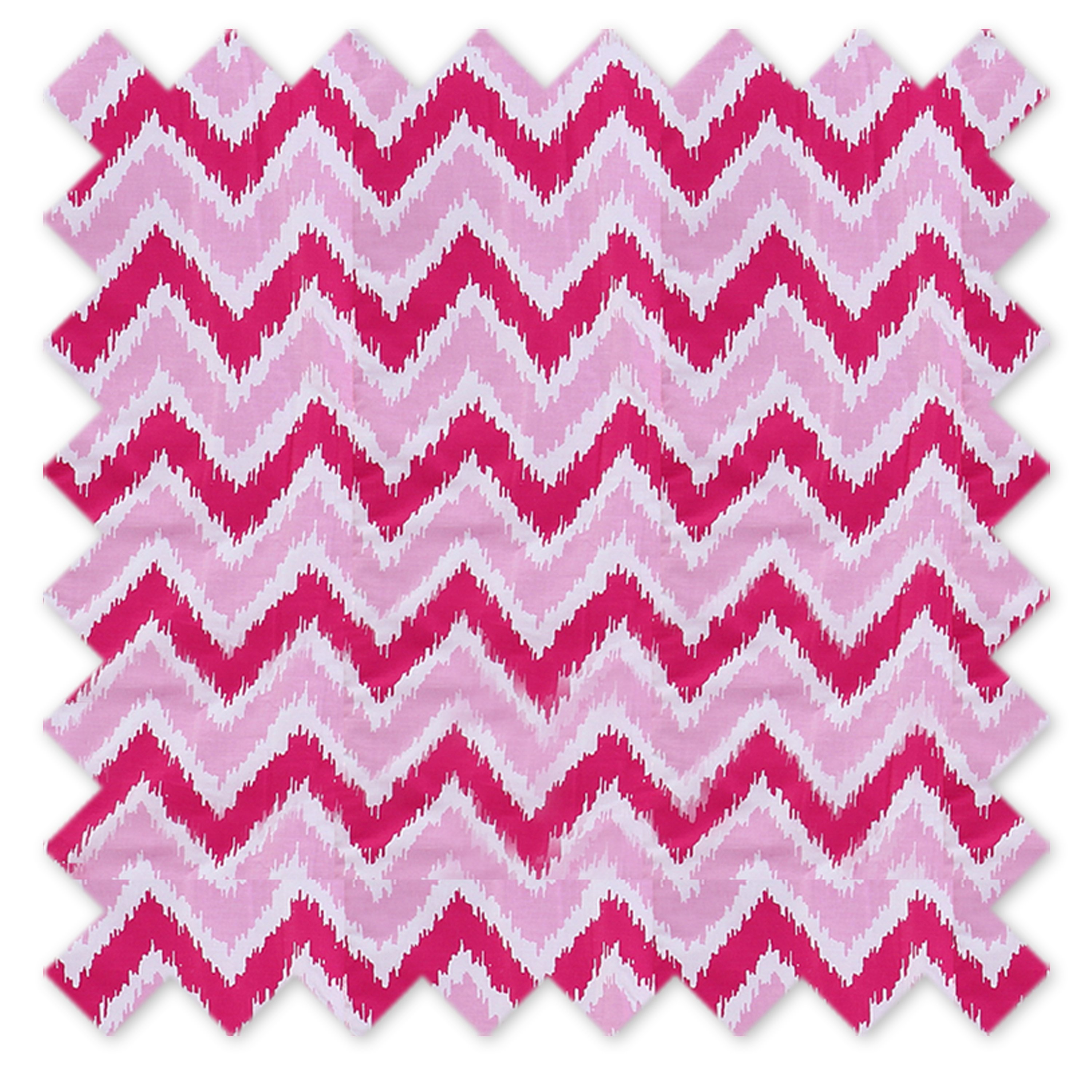 Bacati - Mix N Match Ikat Chevron/Dots Pink Fuchsia Musical Baby Crib Mobile