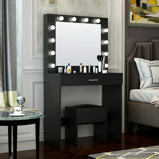 Vanity Set With Lighted Mirror Aukfa, Lighted Mirror Vanity Bedroom