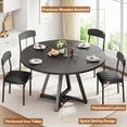 thumbnail image 4 of Vipuse Round Kitchen Dining Room Table Circle Dining Dinner Table with Pedestal Metal Frame, Space Saving Wood Industrial Furniture for Small Space (Black, 47IN), 4 of 13