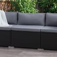 thumbnail image 1 of CorLiving Parksville Resin Wicker and Steel Outdoor Sectional Middle Piece with Cushions, Black/Grey, 1 of 9