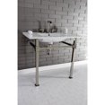 thumbnail image 2 of Kingston Brass KVPB37228Q6 Monarch 37" Ceramic Console Sink with Stainless Steel Legs (8-Inch, 3-Hole), White/Polished Nickel, 2 of 8