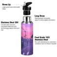 thumbnail image 3 of Yayeee 20oz Insulated Water Bottle Double Wall Stainless Steel with Flip Straw Lid, White Cat Walking, 3 of 7