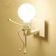 thumbnail image 3 of Elegante decoración de dormitorio, base de hierro forjado con proceso de pintura al horno, lámparas de pared creativas para personas pequeñas, iluminación LED de potencia máxima de 40 W, diseño noble, 3 of 7
