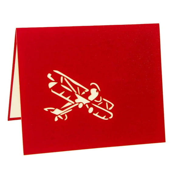 Worgeous 1pc 3D Up Greeting Creative Greeting Message Airplane Model Shape Design for Friends