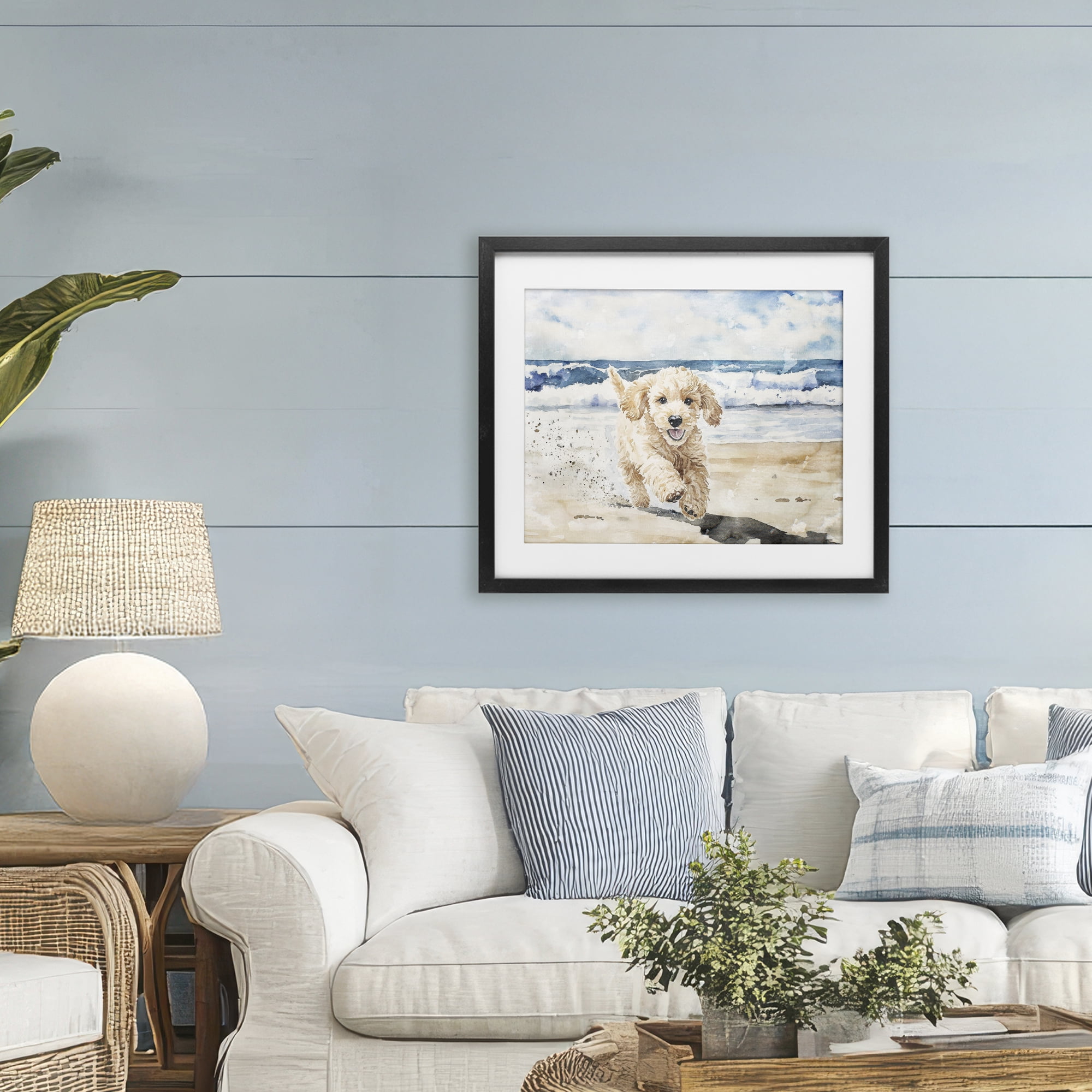 Stupell Industries Ocean's Best Friend Pup Black Framed Print Under Glass, design by Svetlana Aleynikova