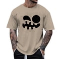 thumbnail image 1 of VBARHMQRT Yellow Tshirt Men's Print Theme T Shirt Printed Solid Color Short Sleeve Top Khaki, 1 of 4