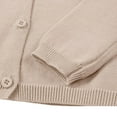 thumbnail image 4 of bbymog Cardigan Sweaters for Girls Crewneck Button Down Cardigan Sweater Baby Girl Clothes Khaki Multicolor, 4 of 4