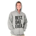 thumbnail image 4 of Best Dad Ever Fathers Day Gift Men's Big & Tall Graphic Zip Up Hoodie Brisco Brands 3X, 4 of 5