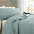thumbnail image 3 of EMME Queen Quilt Set Soft Microfiber Bedspread Lightweight Reversible Bed Coverlet Full Size Comforter Sets for All Season 3 Piece Bedding Set(Square Pattern,Lake Blue), 3 of 6