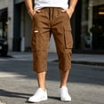 thumbnail image 4 of Shorts Men Cargo Loose Fit Joggers with Pocket Hiking Shorts Relaxed Fit Summer Essentials Beach Outfits, 4 of 6