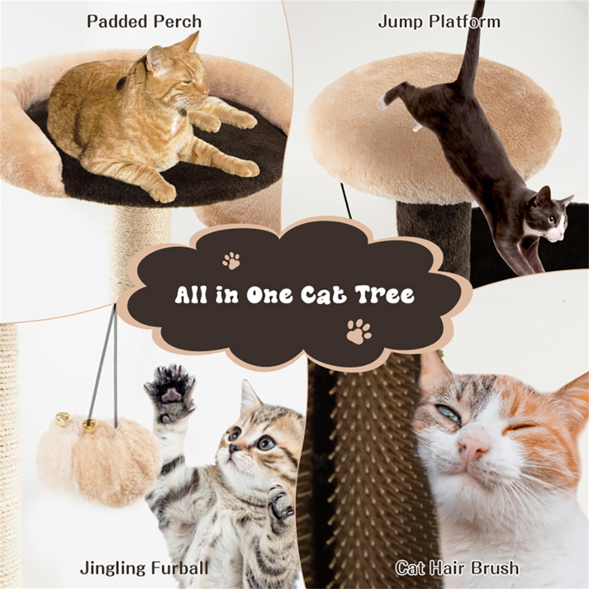 Kadyn 40" Cat Tree for Indoor Cats, Plush Cat Tower with 2-Tier Cat-Hole Condo, Perch and Sisal for Kittens, Brown