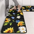 thumbnail image 2 of Kitchen Rugs Sets Of 2,Black Sunflower White Daisy Pattern Anti Fatigue Kitchen Mat Rugs Non Slip Washable,Decorative Kitchen Floor Mats for Kitchen,Sink,Laundry,17"x47"+17"x47", 2 of 5