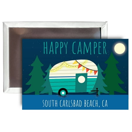 

South Carlsbad Beach California Souvenir 2x3-Inch Fridge Magnet Happy Camper Design