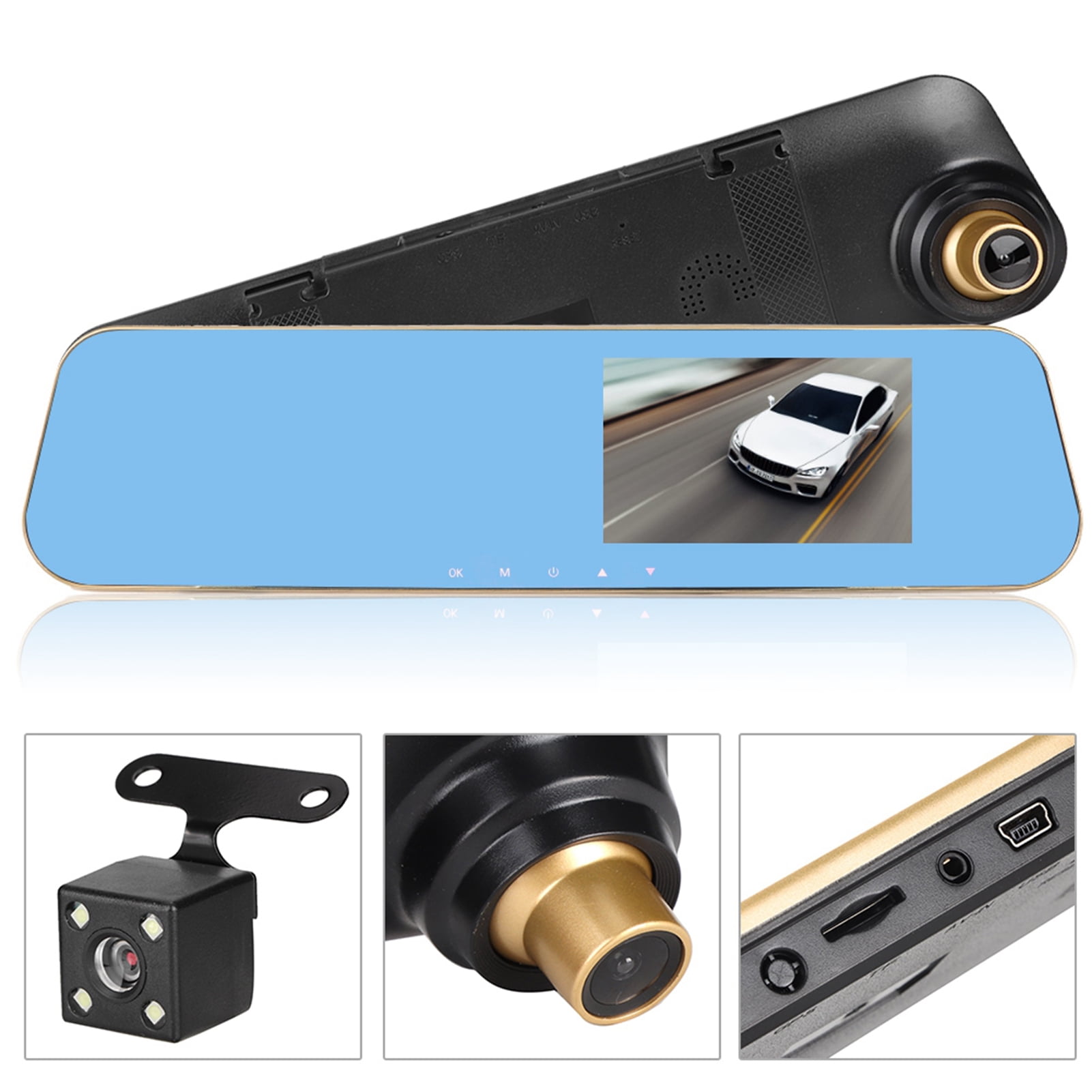 Driving Recorder Driving Recording Camera 4.3inch HD Dual Lens Car