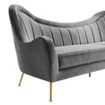 thumbnail image 3 of Sofa Couch, Grey Gray, Velvet, Living Kitchen Cafe Bistro Hospitality Restaurant, Modern Contemporary Boutique HB34260, 3 of 9