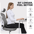 thumbnail image 2 of Henotian Memory Foam Seat Cushion for Office Chair, Extra-Thick Ergonomic Chair Cushion for Tailbone, Sciatica & Back Pain Relief, Non-Slip Car Seat Pillow Black, 2 of 8
