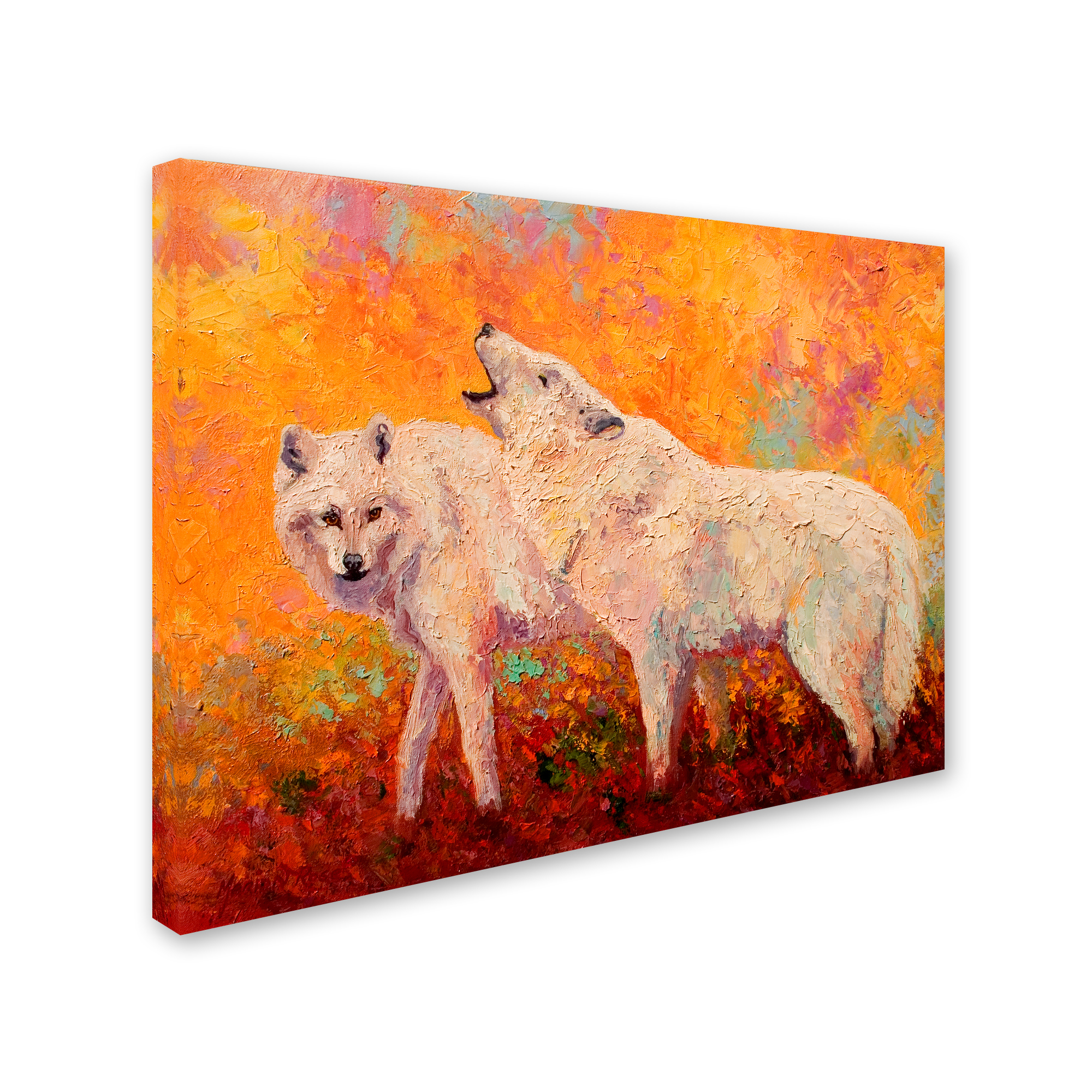 Trademark Fine Art 'Arctic Wolves II' Canvas Art by Marion Rose