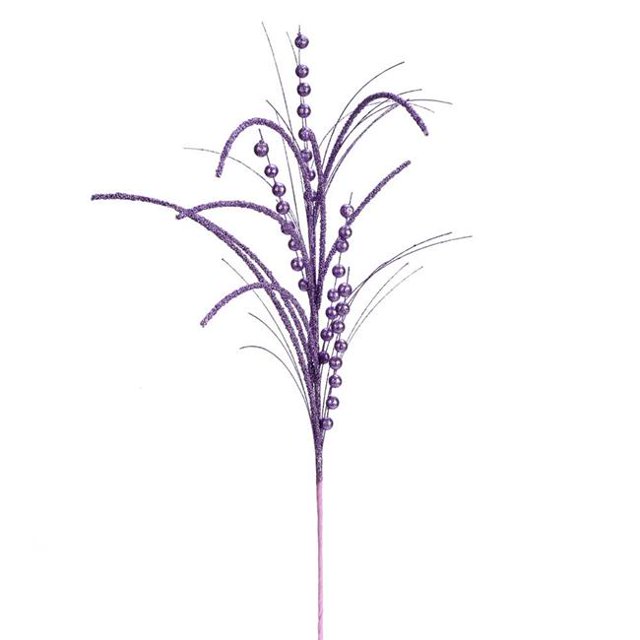 Vickerman QG192486 29 in. Lavender Glitter Harvest Spray - 6 per Bag