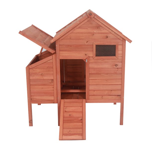 ALEKO DXH002 Raised Fir Wood Chicken Coop & Rabbit Hutch 44 x 30 x 48in