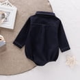 thumbnail image 6 of LYMAYTER 3-24M Infants Button Down Shirt Romper Long Sleeves Breathable Lightweight Comfort Wear, 6 of 8