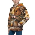 thumbnail image 2 of Pofeuu Modern Floral Guinea Pig Print Teenage Zipper Hoodie Sweatshirts Hooded Casual Jackets With Pocket For Boys Girls-Small, 2 of 6