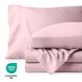 thumbnail image 4 of Bare Home Washed Sheet Set - Premium 1800 Collection - Deep Pocket - 3 Piece - Twin XL, Dusty Pink, 4 of 6