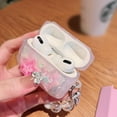 thumbnail image 4 of Compatible with AirPods Pro Clear Case, 3D Stars and Pink Floral Pattern Design with Cute Cartoon Flower Keychain, Soft TPU Protective Shockproof Case for Airpod Pro for Girls Women, 4 of 9