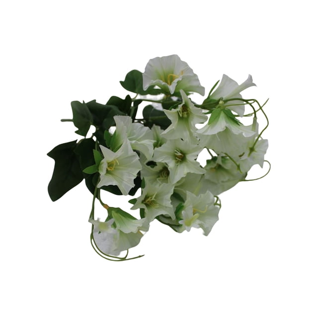 Injueey Flores falsas Plantas de plástico Pared Colgante Patio Calcomanías Ahorro de espacio Decoraciones al aire libre Guirnalda de flores Flores artificiales Blanco